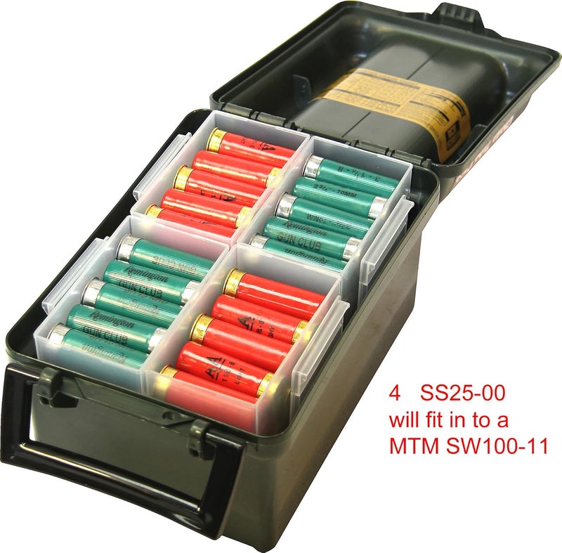 MTM SS25-00 Shell Stack 25 Round Compact Shotshell Storage Box, Clear See-Thru, Small, USA Made - Image 3